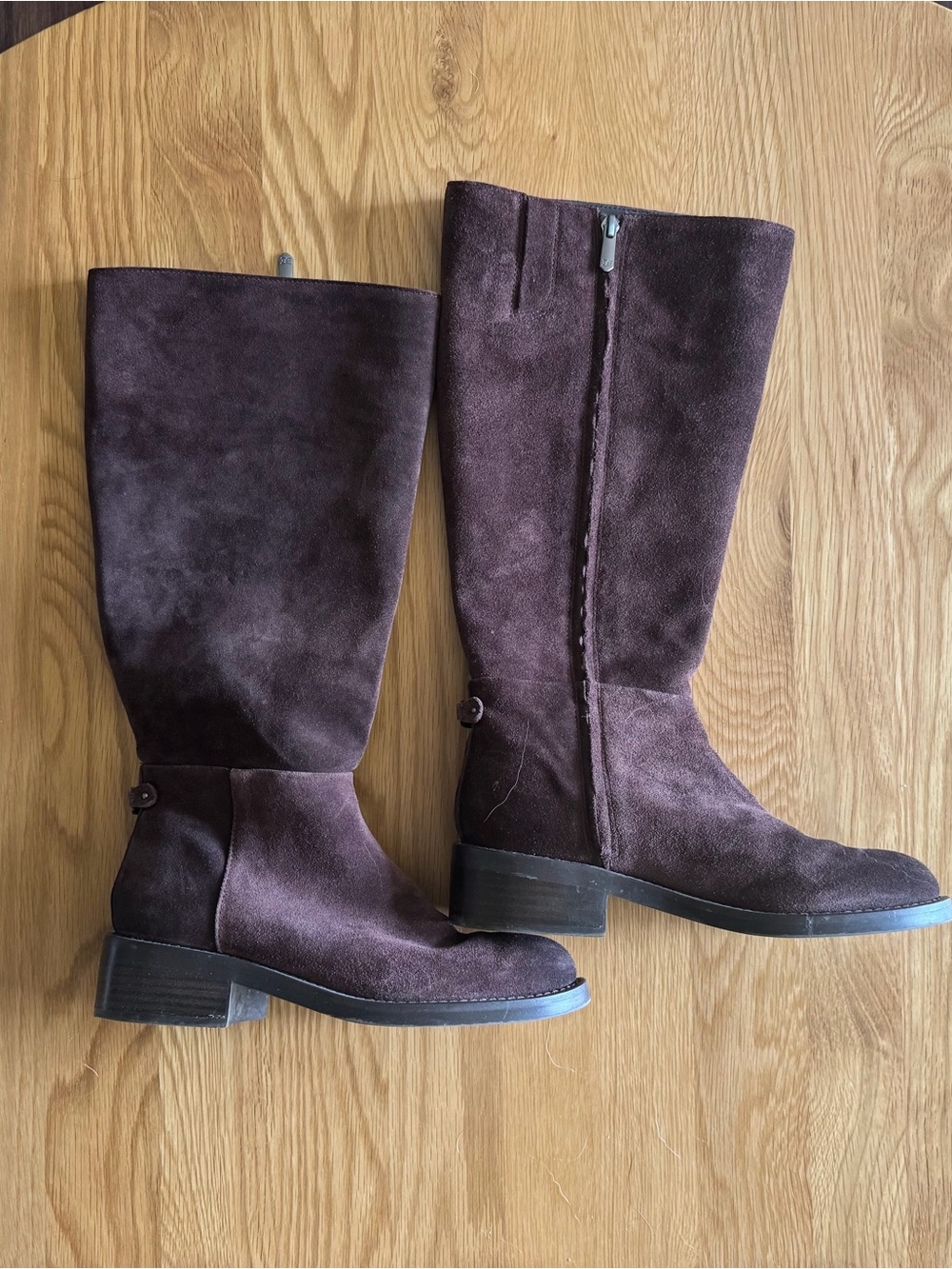 Sam Edelman Tall Suede Heeled Boots in Dark Brown